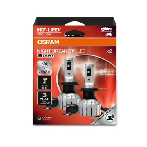 Osram H7 LED night breaker start ECE approval street legal H7 LED Duo pack