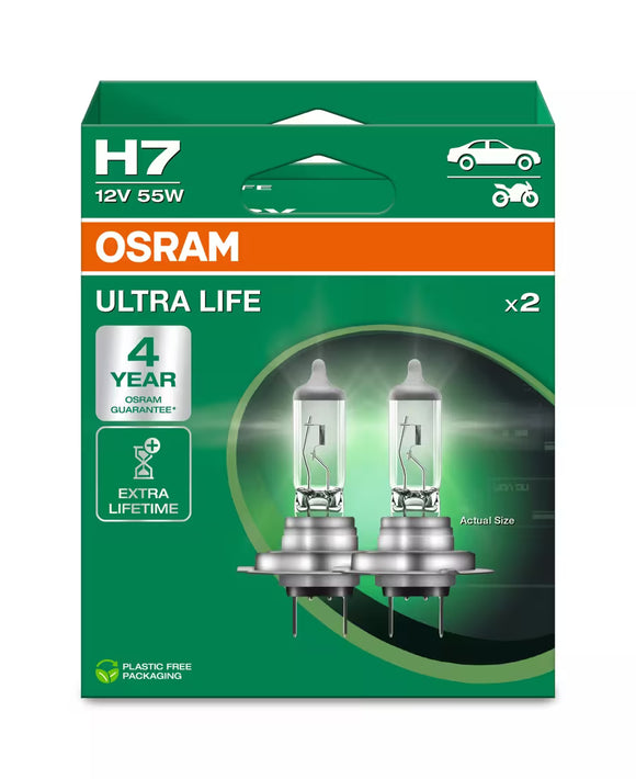 Osram Ultra LIfe H7 halogen bulbs - 64210ULT - 2 bulbs