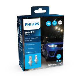 Philips Ultinon Pro6000 Boost GEN2 H4-LED-Lampen – 11342U60B2X2 – für den Straßenverkehr zugelassen – 2 Lampen
