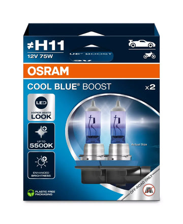 Osram Cool Blue Boost H11 weiße Halogenlampen im Xenon-Look | 62211CBB-HCB