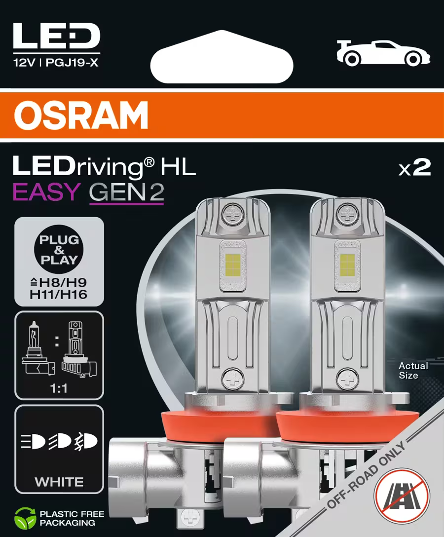 Osram LEDriving HL EASY GEN2 H8/H9/H11 LED bulbs 64211DWESY2 halogen ...