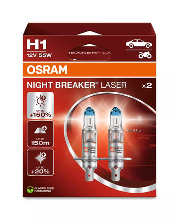 Osram Night Breaker Laser H1 Halogenlampen - 64150NL-2HB - 2 Lampen