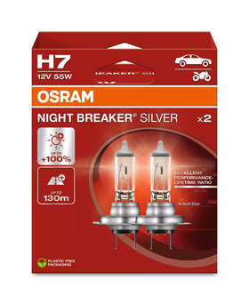 Osram night breaker Silver H7 Halogen upgrade bulbs - 64210NBS-2HB - 2 bulbs