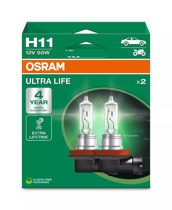 Osram Ultra LIfe H11 halogen bulbs - 64211ULT - 2 pack
