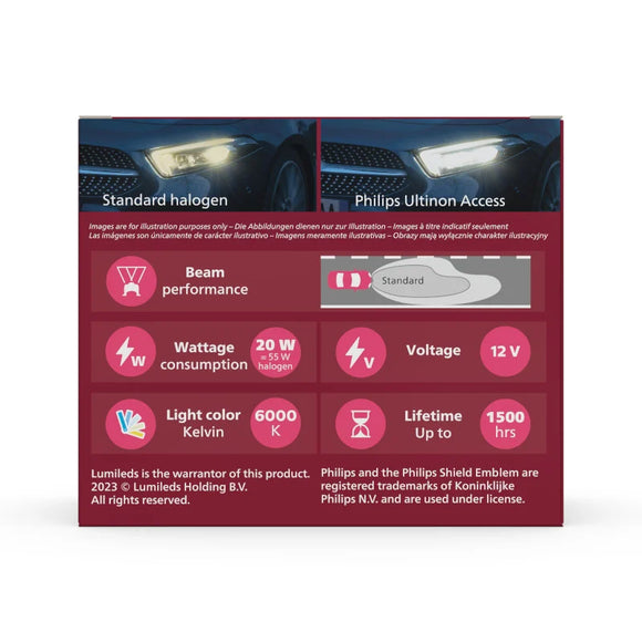 Philips LED H8 H9 H16 12V Ultinon access LED upgrade bulbs | 11366U2500CX